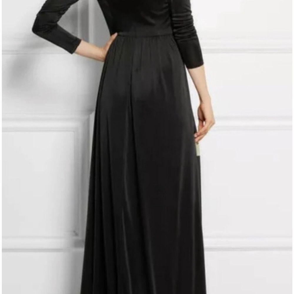 Altuzarra For Target Small Maxi Dress Black Floral Print V-neck Slit Formal - Picture 4 of 11
